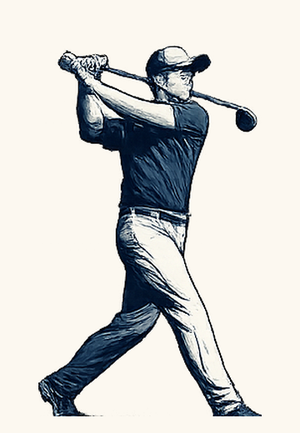 Golfer at the top of the backswing
